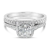 Sterling Silver Cubic Zirconia Square Set Ring 145717