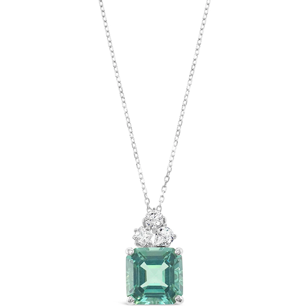 Sterling Silver Mint Cubic Zirconia Necklace 153420