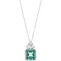 Sterling Silver Mint Cubic Zirconia Necklace 153420