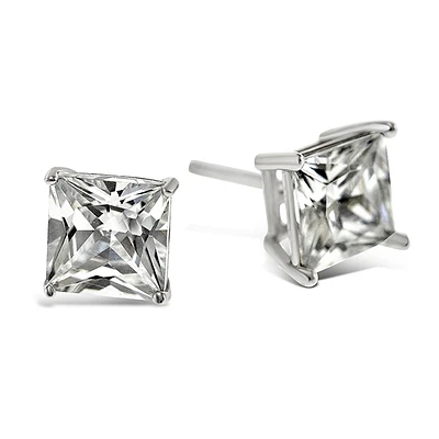 Sterling Silver Cubic Zirconia Square 8mm Studs 9001472