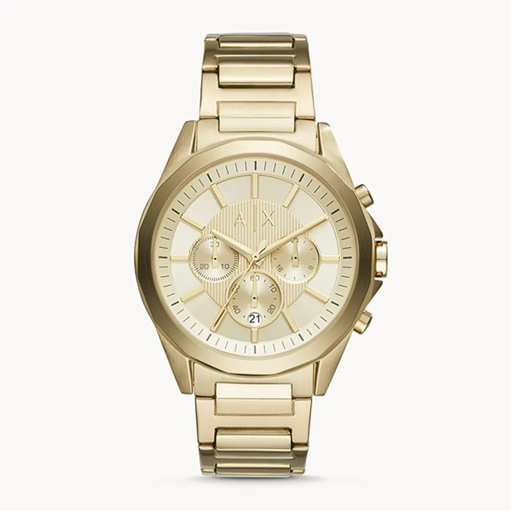 Armani Exchange Drexler Chronograph Gold-Tone Steel Watch 133147