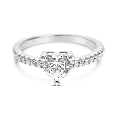 Sterling Silver Heart Cubic Zirconia Ring 151771