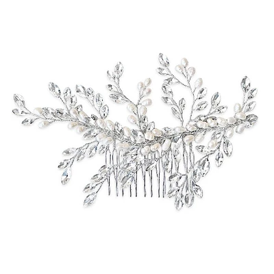 Bridal Silver Pearl Hair Comb 129575