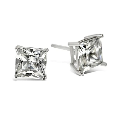 Sterling Silver Cubic Zirconia Square 7mm Studs 9001469