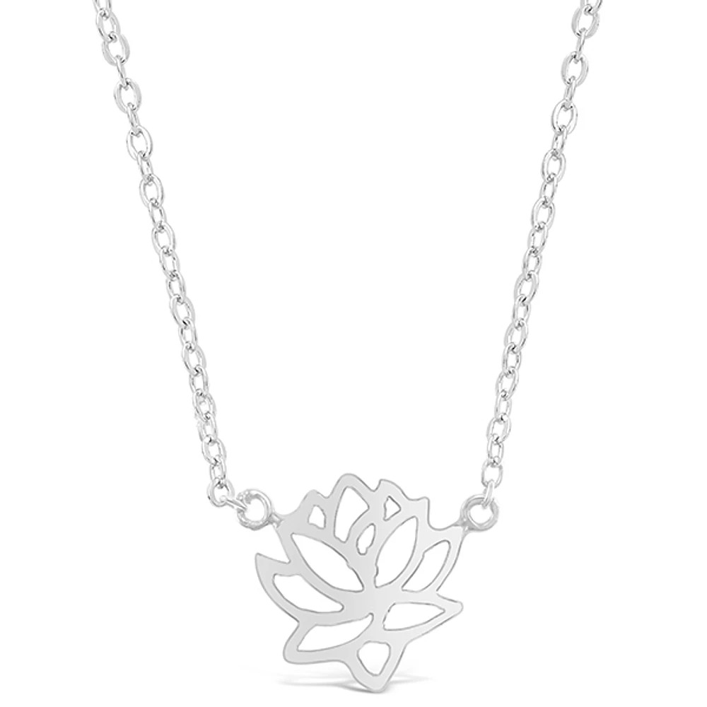 Sterling Silver Lotus Necklace 143362