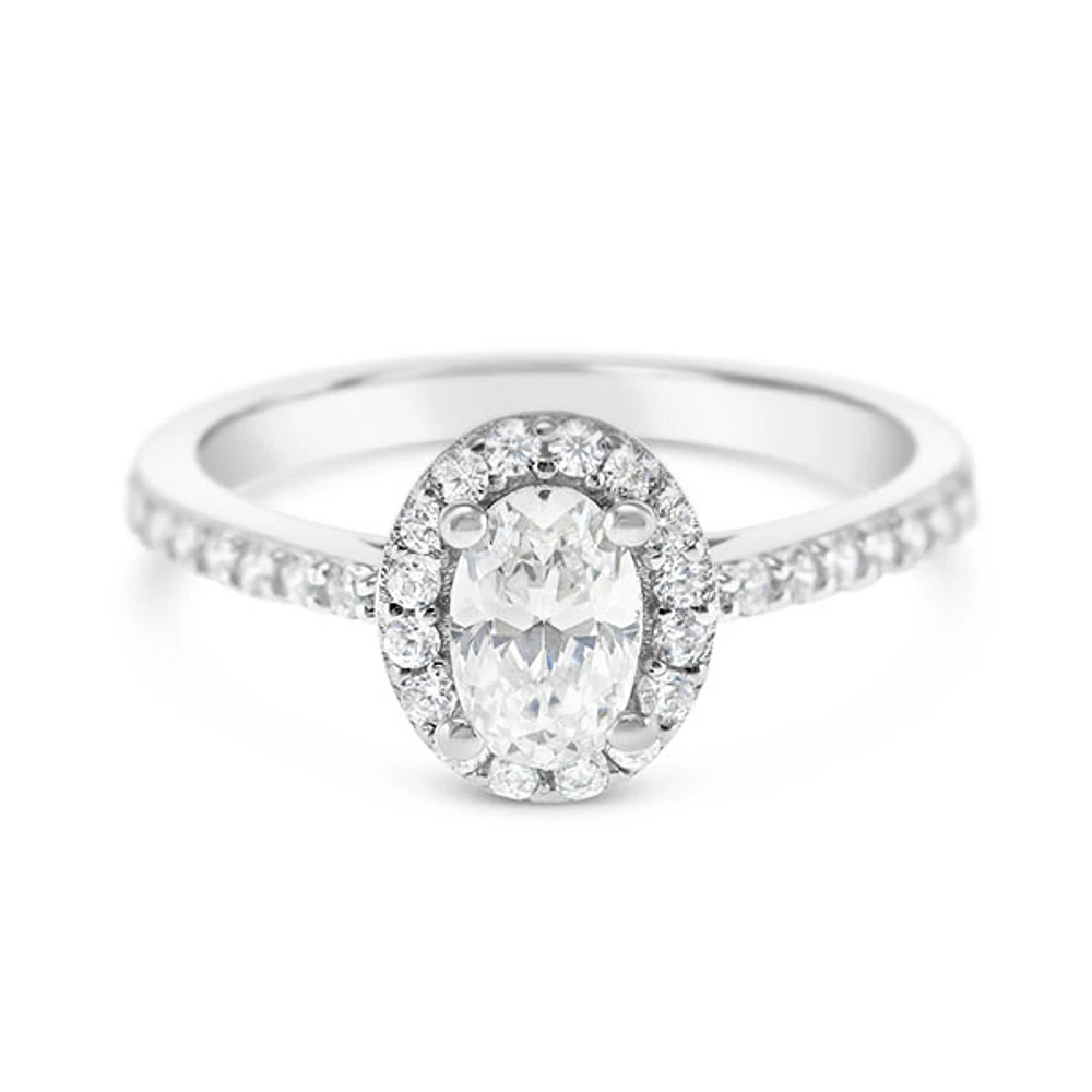 Sterling Silver Cubic Zirconia Oval Ring 150216