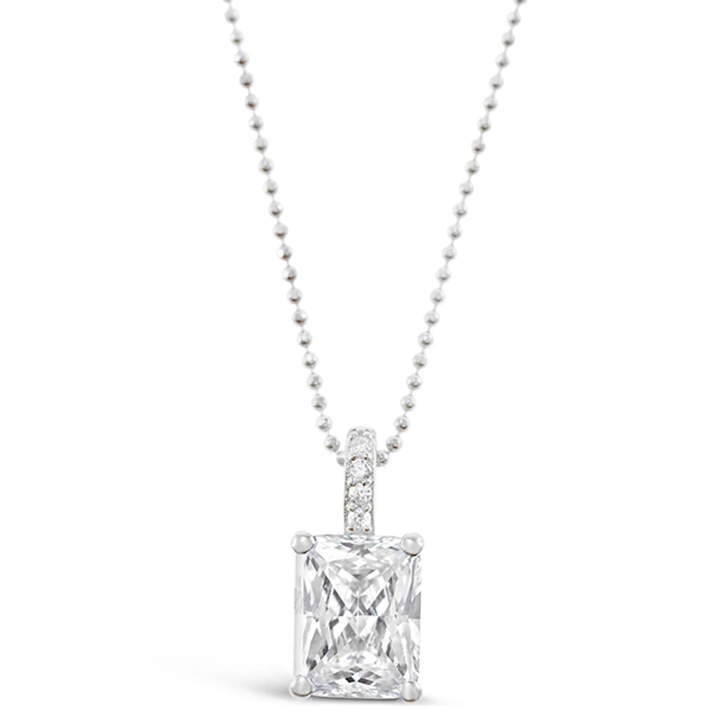 Sterling Silver Radiant Cubic Zirconia Necklace 147707