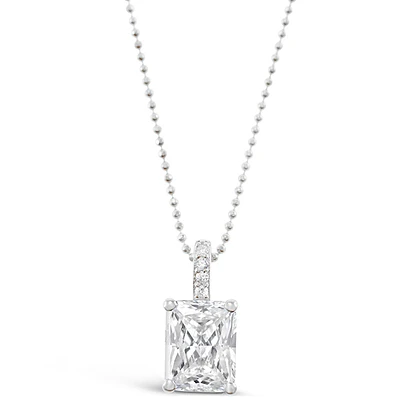 Sterling Silver Radiant Cubic Zirconia Necklace 147707