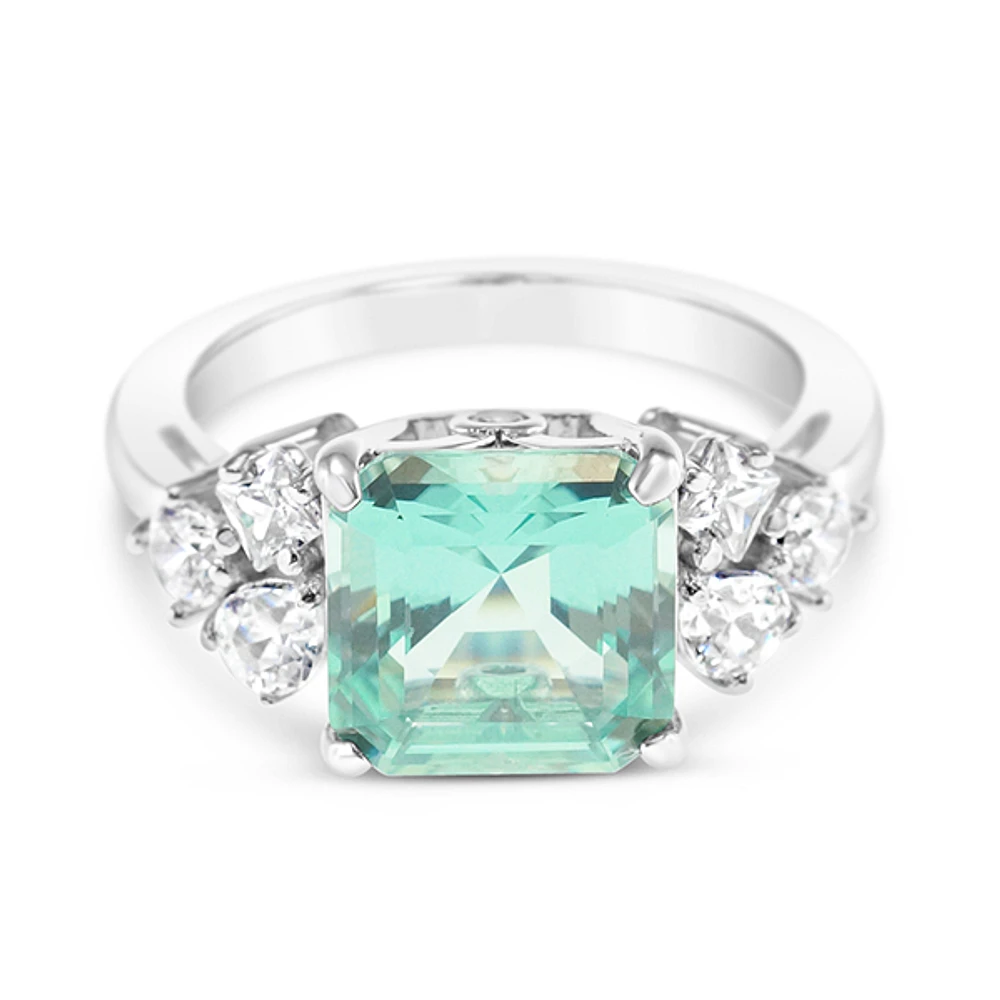 Sterling Silver Mint Cubic Zirconia Ring 153438