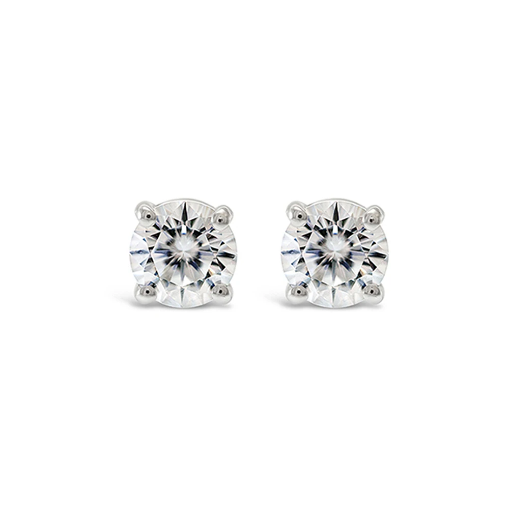 Sterling Silver Cubic Zirconia 8 Hearts 8 Arrows 5mm Studs 121867