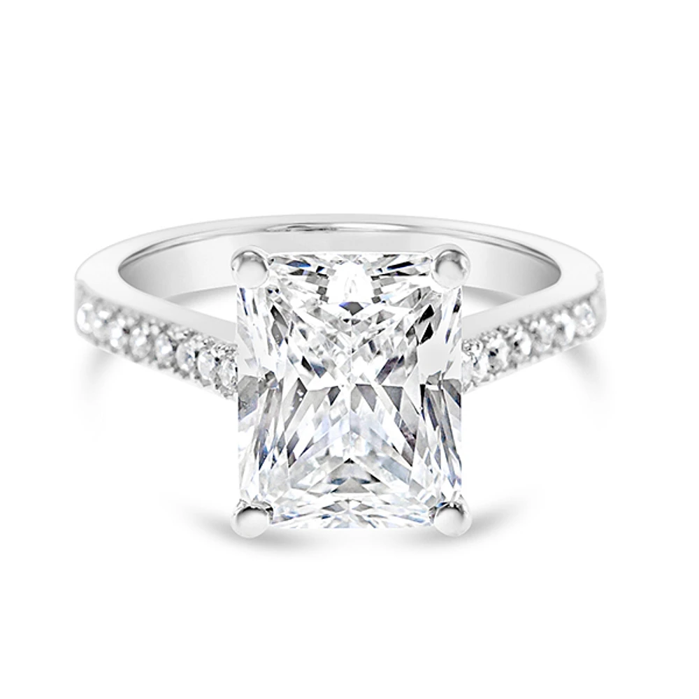 Sterling Silver Radiant Cubic Zirconia Ring 147717