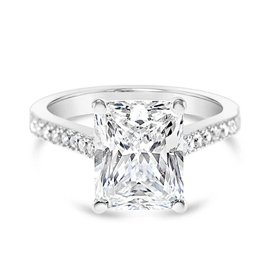 Sterling Silver Radiant Cubic Zirconia Ring 147717