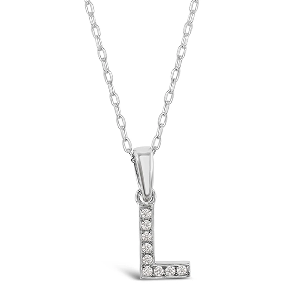 Sterling Silver Cubic Zirconia Initial Necklace