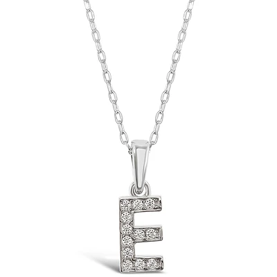 Sterling Silver Cubic Zirconia Initial E Necklace 135921