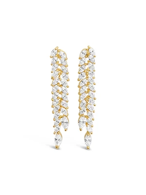 Bridal Silver Cubic Zirconia Drops Earrings 153668