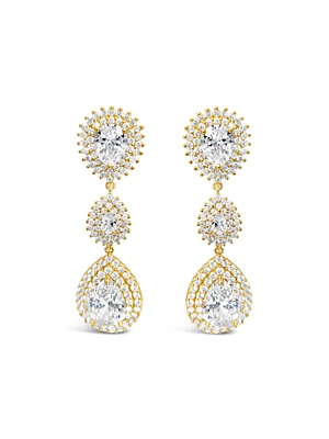 Bridal Silver Cubic Zirconia Tear Drop Earrings