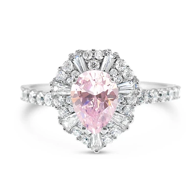 Sterling Silver Pink Cubic Zirconia Ring 147433