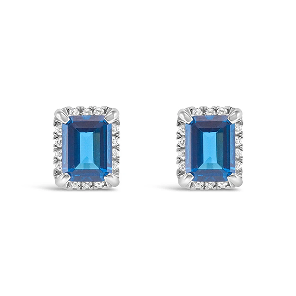 Sterling Silver Blue Cubic Zirconia Earrings 151556