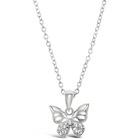 Sterling Silver Cubic Zirconia Butterfly Necklace 144386