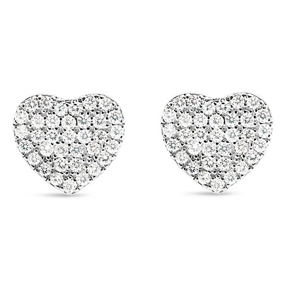 Sterling Silver Cubic Zirconia Heart Earrings 145007
