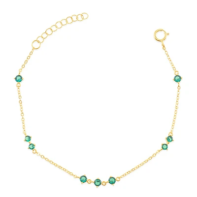 Gold Plated Sterling Silver Cubic Zirconia Bracelet