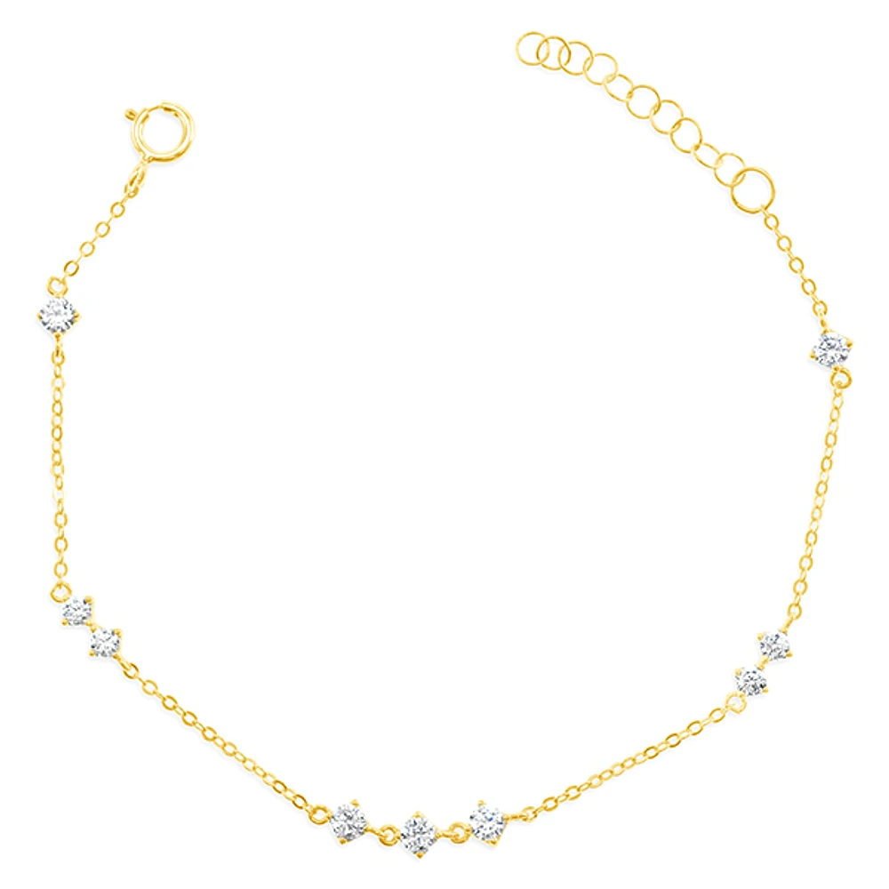 Gold Plated Sterling Silver Cubic Zirconia Bracelet 152239