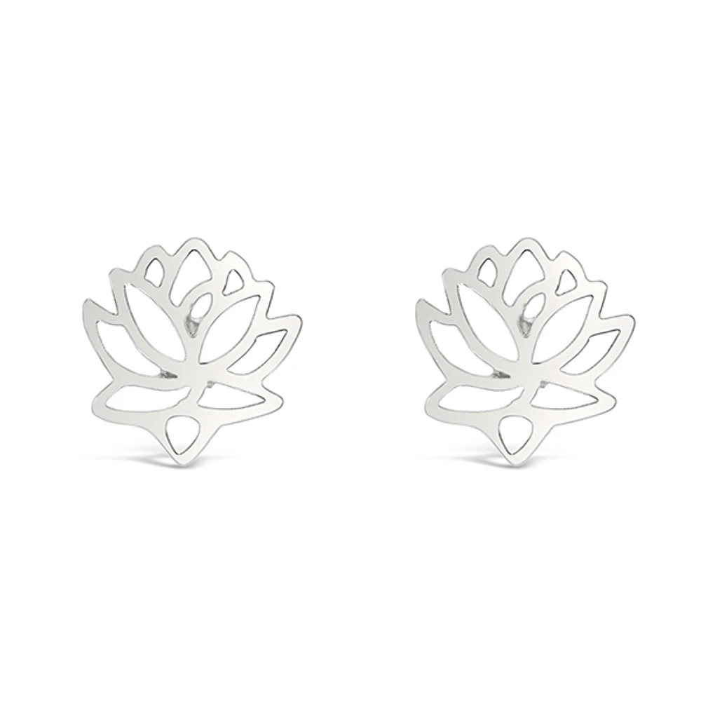 Sterling Silver Lotus Earrings 143307