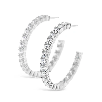 Sterling Silver Cubic Zirconia Hoop Earrings 151258