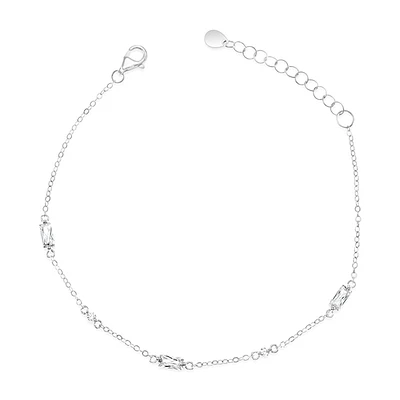Sterling Silver Baguette Cubic Zirconia Bracelet 152203