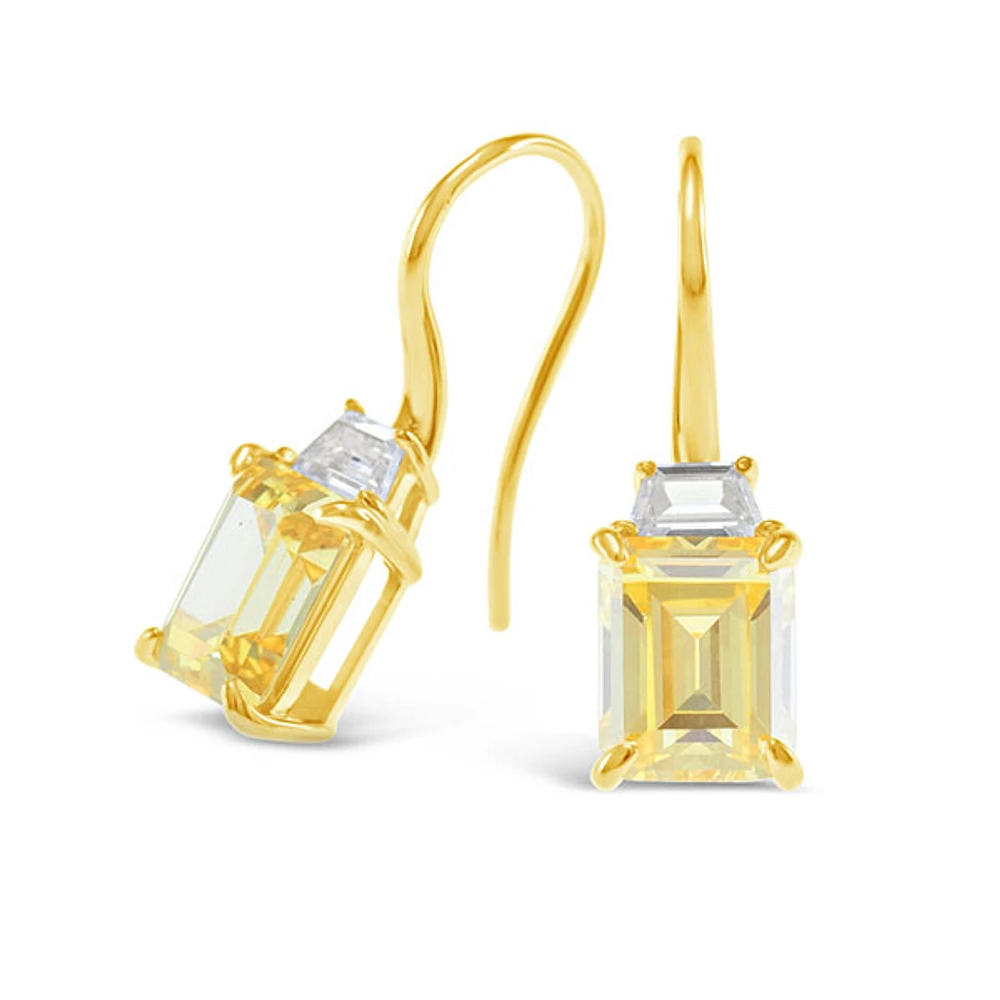 Gold Plated Sterling Silver Cubic Zirconia Earrings