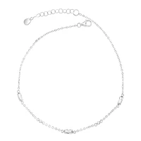 Sterling Silver Baguette Cubic Zirconia Anklet 152205