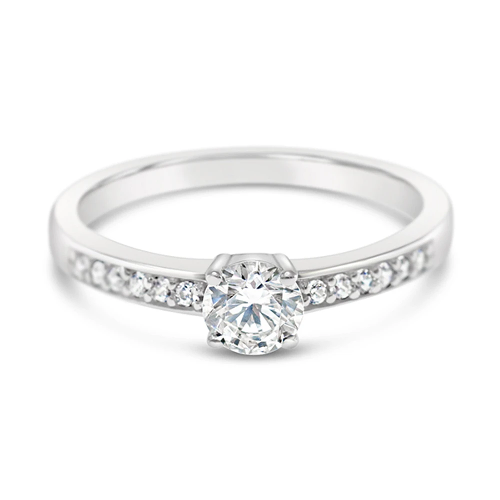 Sterling Silver Round Cubic Zirconia Ring 148067