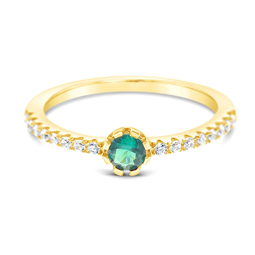 Gold Plated Sterling Silver Cubic Zirconia Ring
