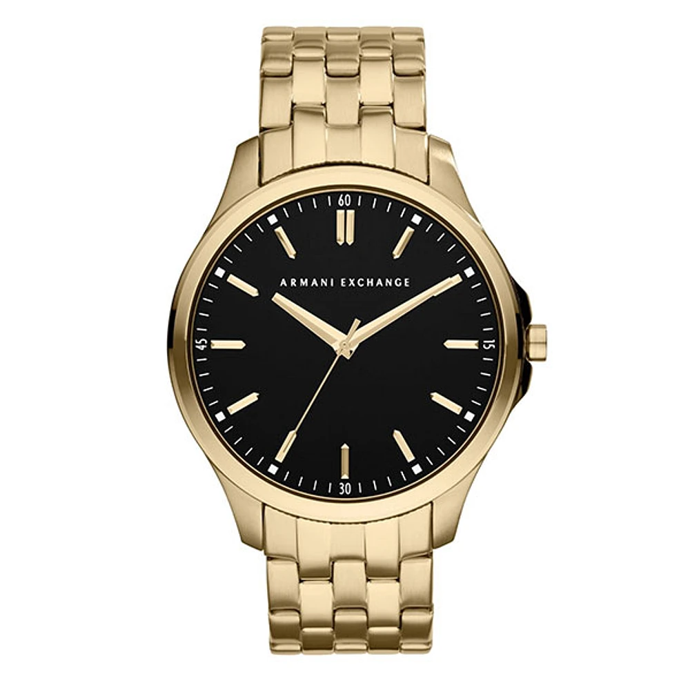 Armani Exchange Hampton Three-Hand Gold-Tone Steel Watch 133145