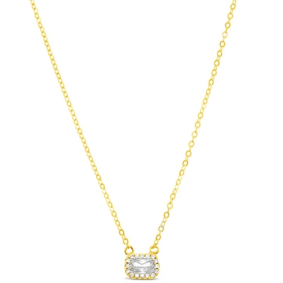 Gold Plated Sterling Silver Cubic Zirconia Necklace