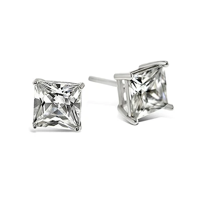 Sterling Silver Cubic Zirconia Square 3mm Studs 9001470