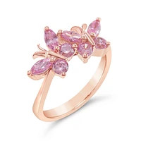 Rosegold Plated Sterling Silver Cubic Zirconia Butterfly Ring 146402
