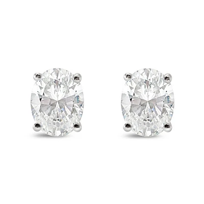 Sterling Silver Cubic Zirconia Oval 7x9mm Stud  Earrings 144938
