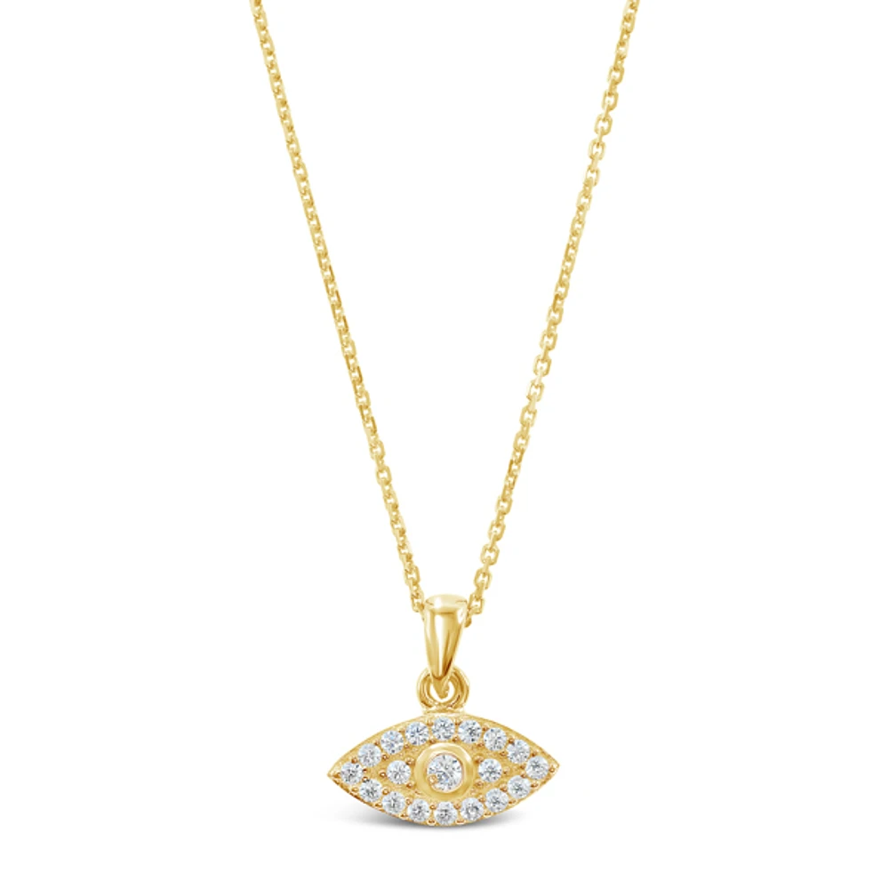 Gold Plated Sterling Silver Cubic Zirconia Necklace