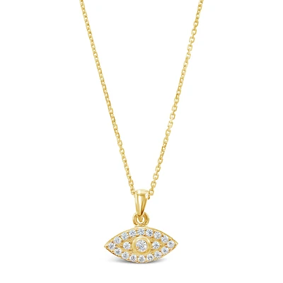 Gold Plated Sterling Silver Cubic Zirconia Necklace