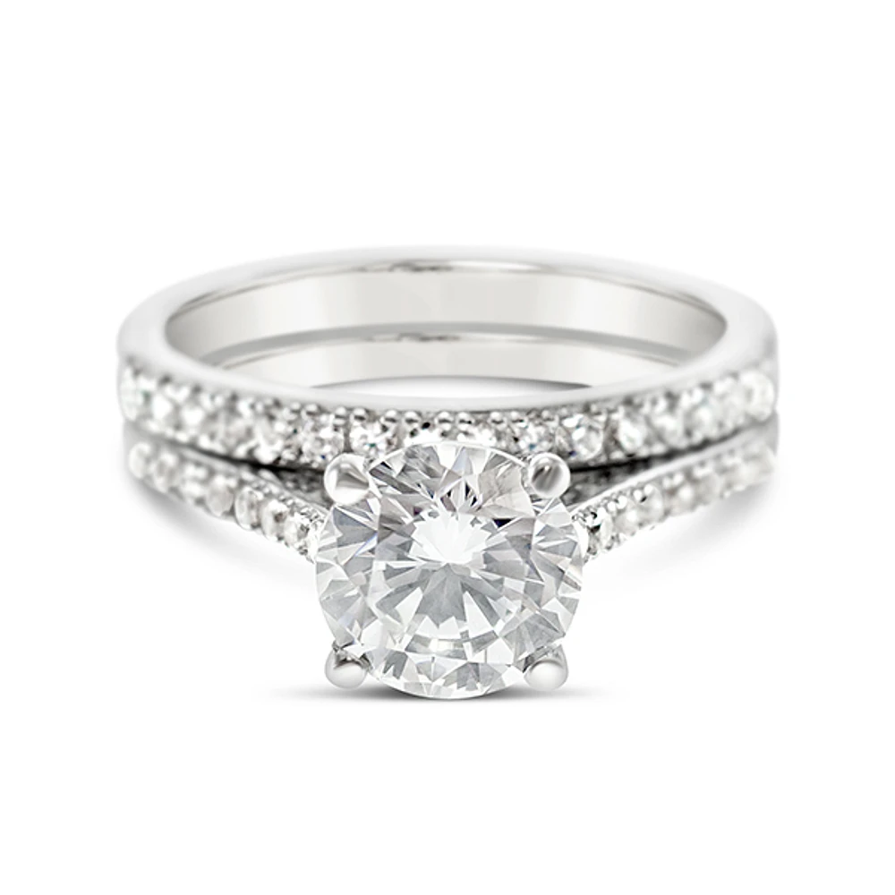 Sterling Silver Cubic Zirconia Round Set Ring 125807