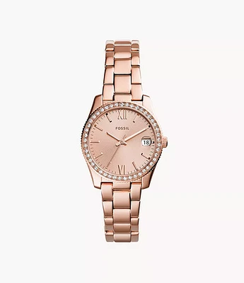 Fossil Scarlette Rose-Gold-Tone Stainless Steel Watch 130990