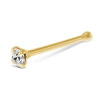 Gold Plated Sterling Silver Crystal 1.5mm Ball End Nose Stud