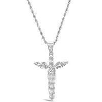 Fashion Cubic Zirconia Wing Sword Necklace
