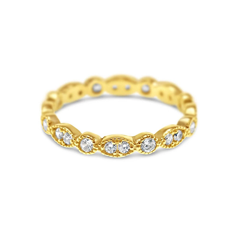 Gold Plated Sterling Silver Cubic Zirconia Ring