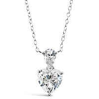Sterling Silver Cubic Zirconia Heart Necklace
