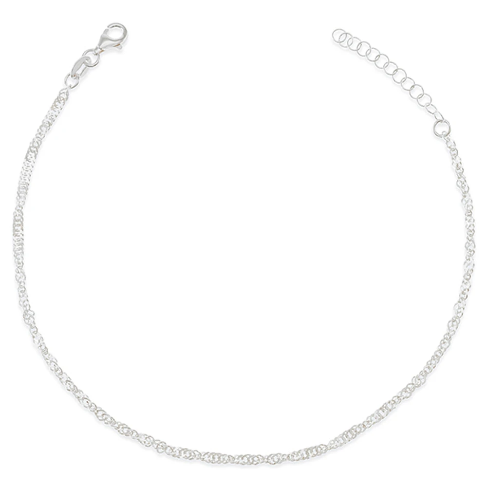 Sterling Silver 1.5mm Singapore Anklet 149384
