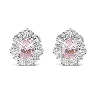 Sterling Silver Pink Cubic Zirconia Earrings 147428