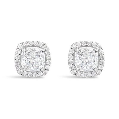 Sterling Silver Cubic Zirconia Square Studs 139376