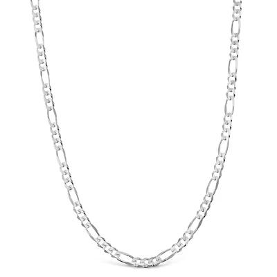 Sterling Silver 4.3mm Figaro 18" Chain Necklace 142968